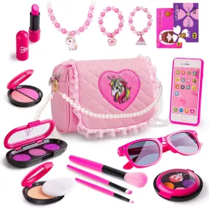 Meland Toys for Girls - Toddler Girls Gift Idea for Birthday Christmas, Pretend Makeup Kit for Girls with My First Purse Toy, Makeup for Kids Age 3-6 Year Old for Pretend Play