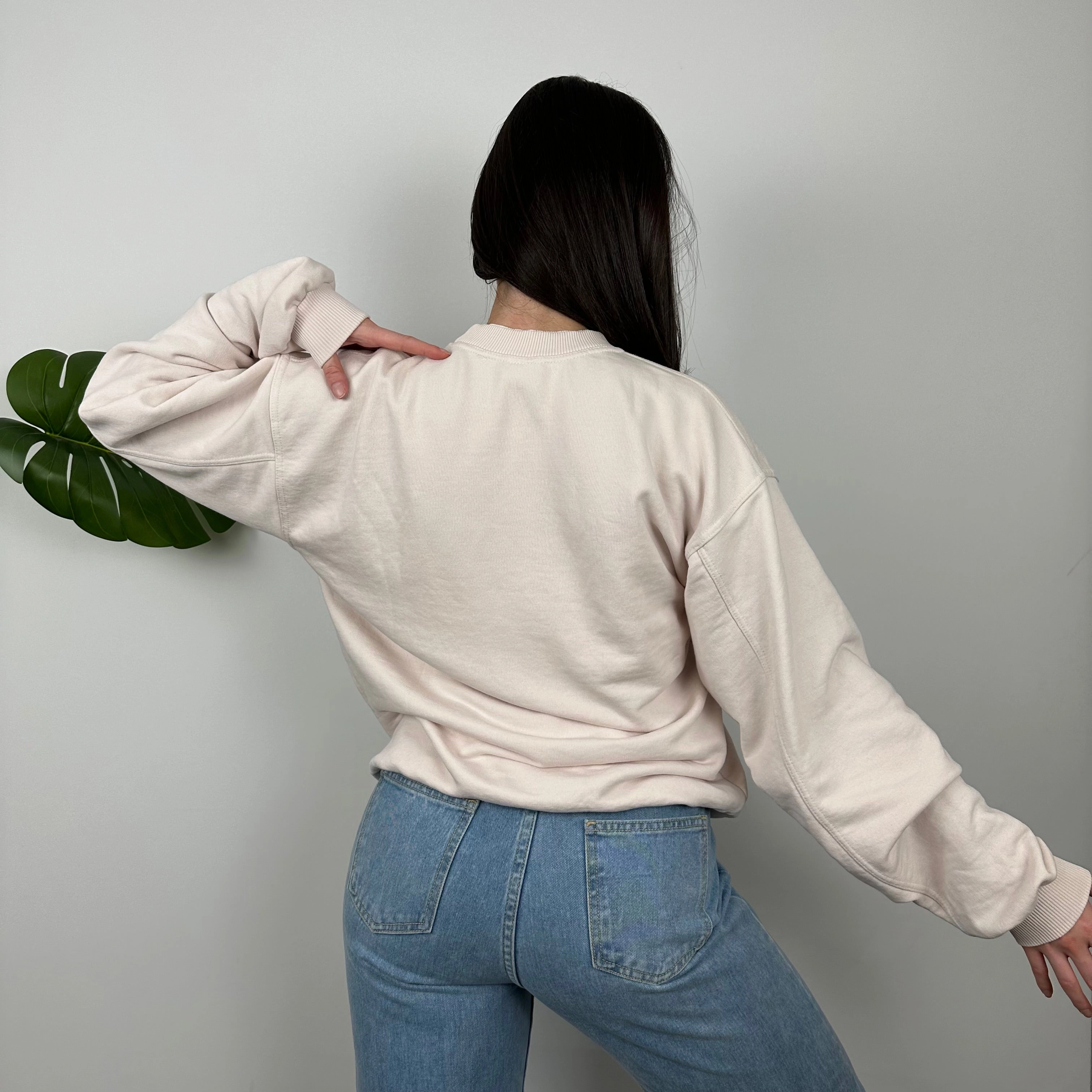Nike Blush Pink Embroidered Spell Out Sweatshirt (M)