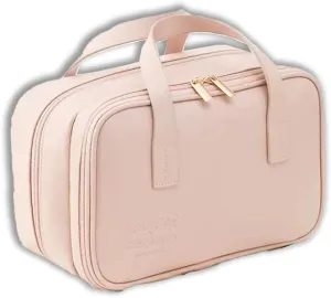 NovEny Creamy Chic Square Cosmetic Bag - XL Capacity, Sweet Design, Portable, and Water-Resistant for Stylish Commuting and Short Trips (Pink)