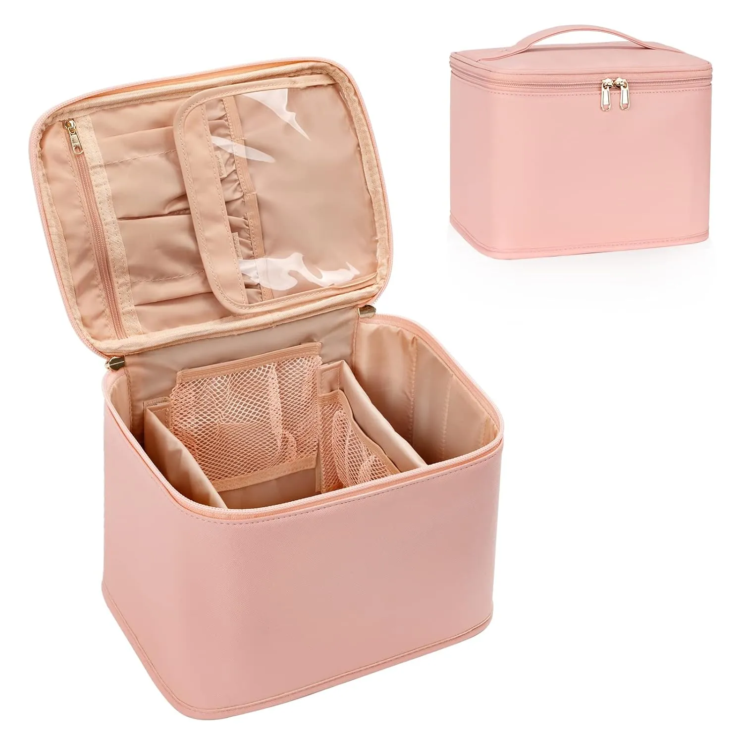 OCHEAL Makeup Bag, Large Travel Makeup Bag Cosmetic Bags for Women Traveling Washable Make Up Bag Organizer Case -Large Pink