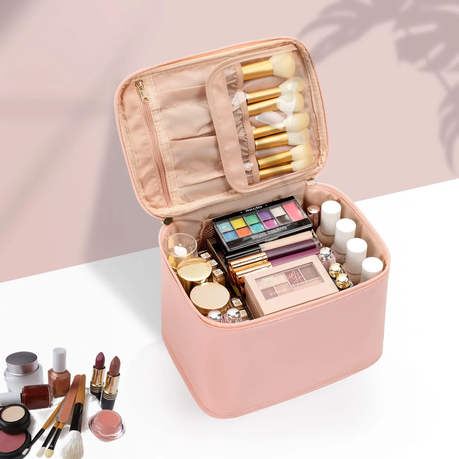 OCHEAL Makeup Bag, Large Travel Makeup Bag Cosmetic Bags for Women Traveling Washable Make Up Bag Organizer Case -Large Pink
