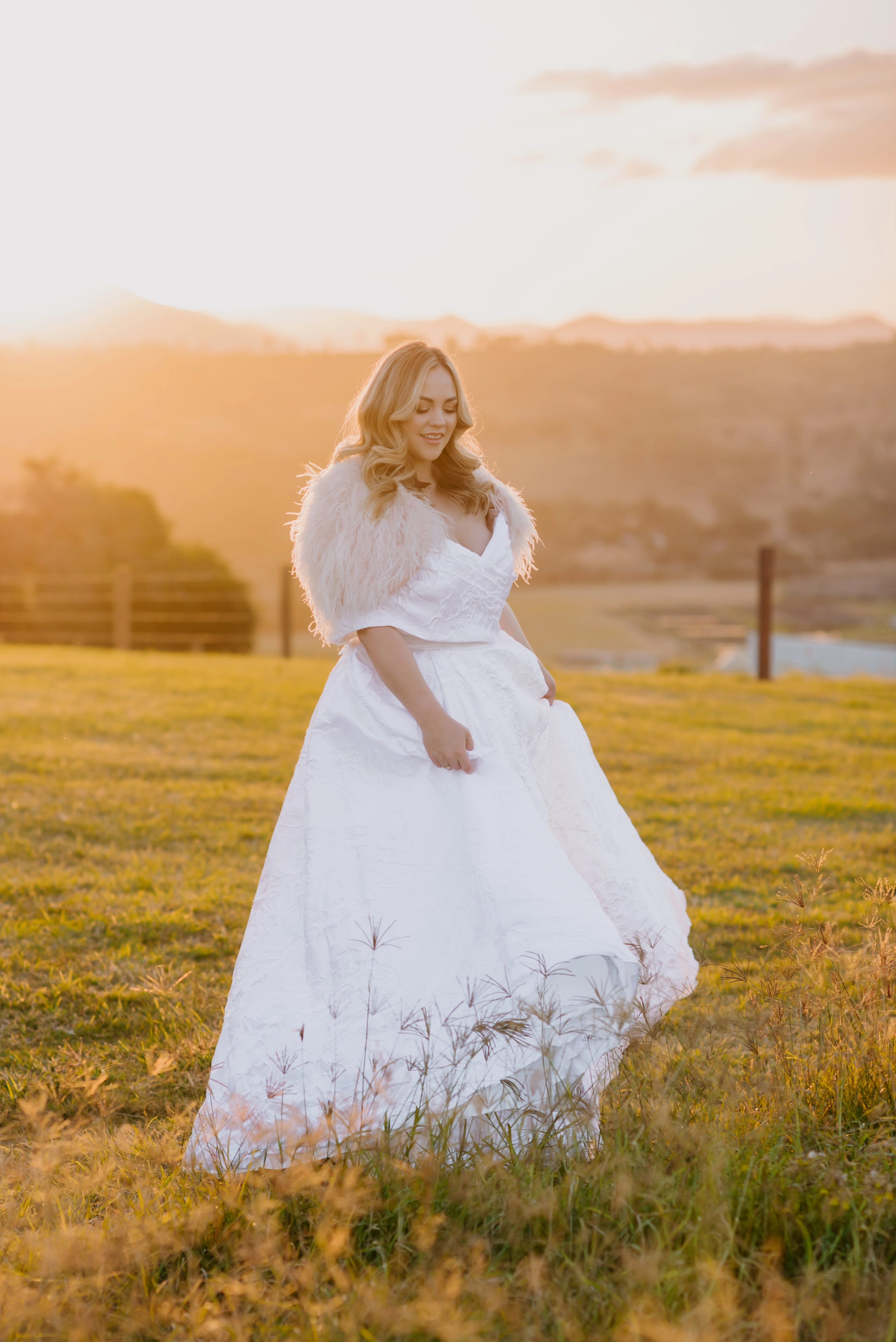 Ostrich Bolero - Blush