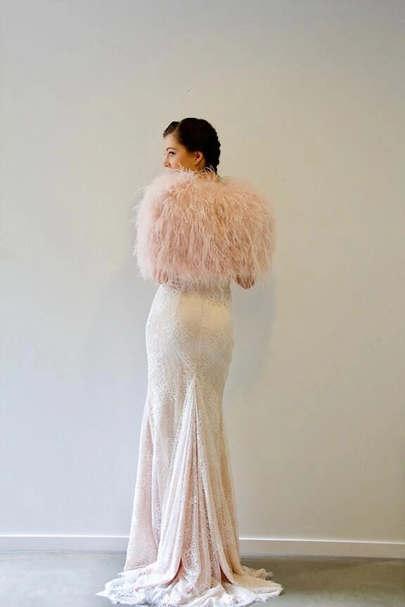 Ostrich Bolero - Blush