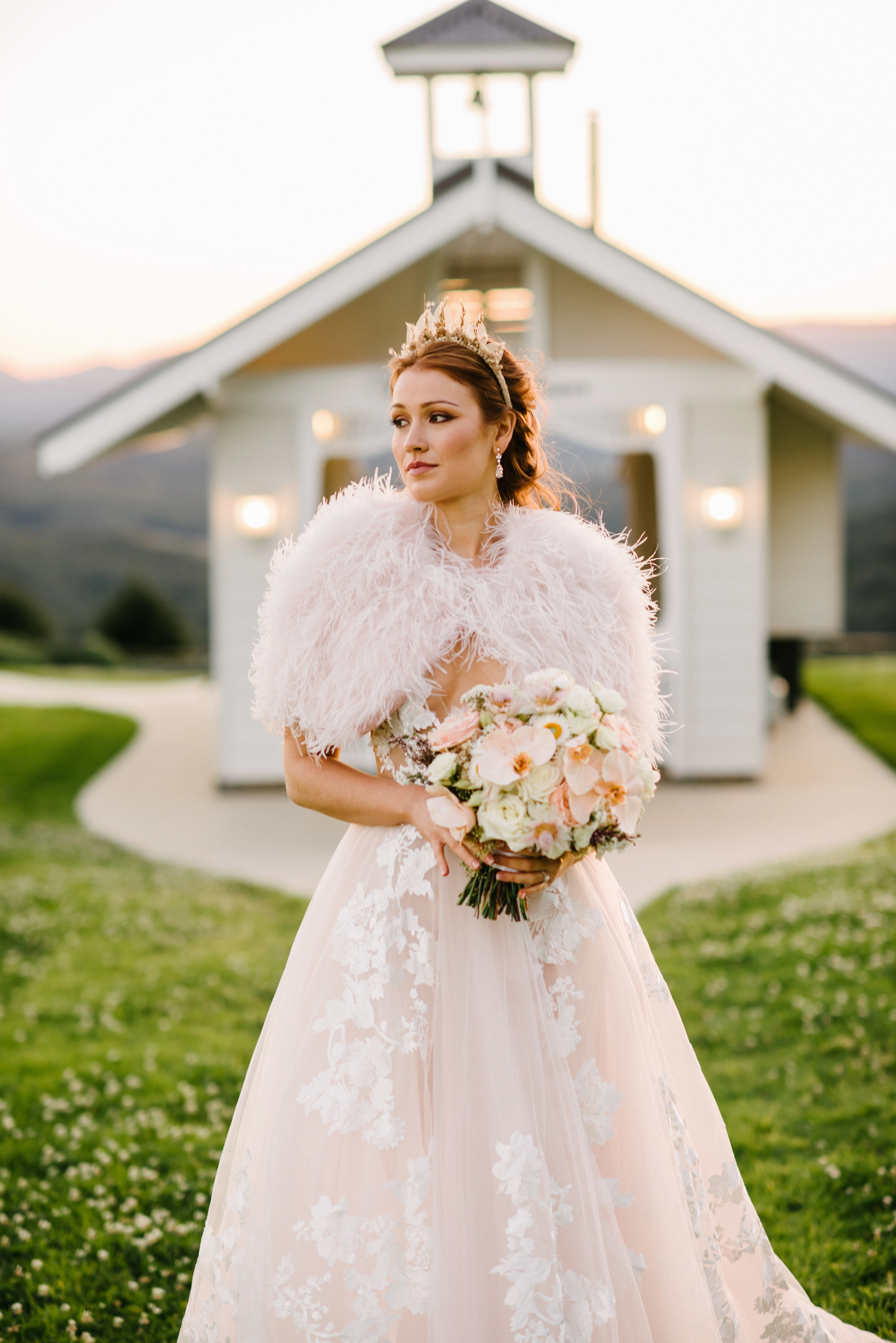 Ostrich Bolero - Blush