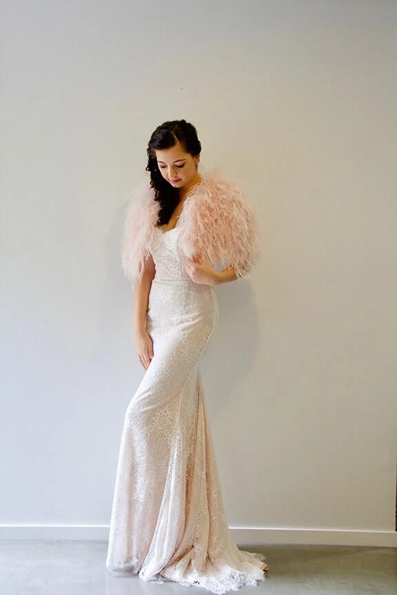Ostrich Bolero - Blush