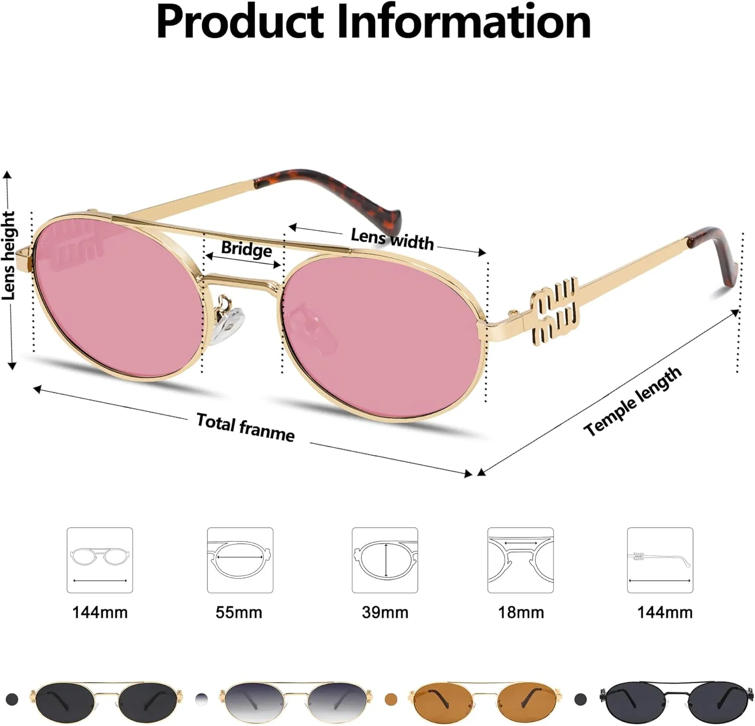 Retro Oval 90s Metal Sunglasses for Women, 2025 Trendy Chic Narrow Gold Sun Glasses Fashion Sunnies