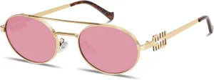 Retro Oval 90s Metal Sunglasses for Women, 2025 Trendy Chic Narrow Gold Sun Glasses Fashion Sunnies