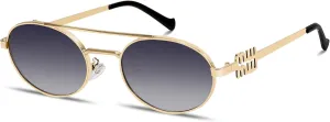 Retro Oval 90s Metal Sunglasses for Women, 2025 Trendy Chic Narrow Gold Sun Glasses Fashion Sunnies