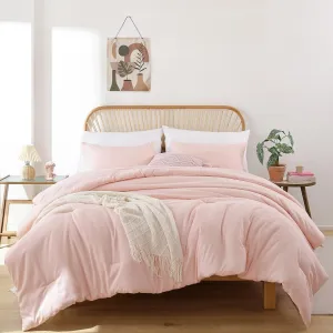 ROSGONIA King Size Comforter Set Blush, 3pcs (1 Boho Grey Comforter & 2 Pillowcases) All Season Bedding Soft Lightweight Bedspread Blanket Quilt