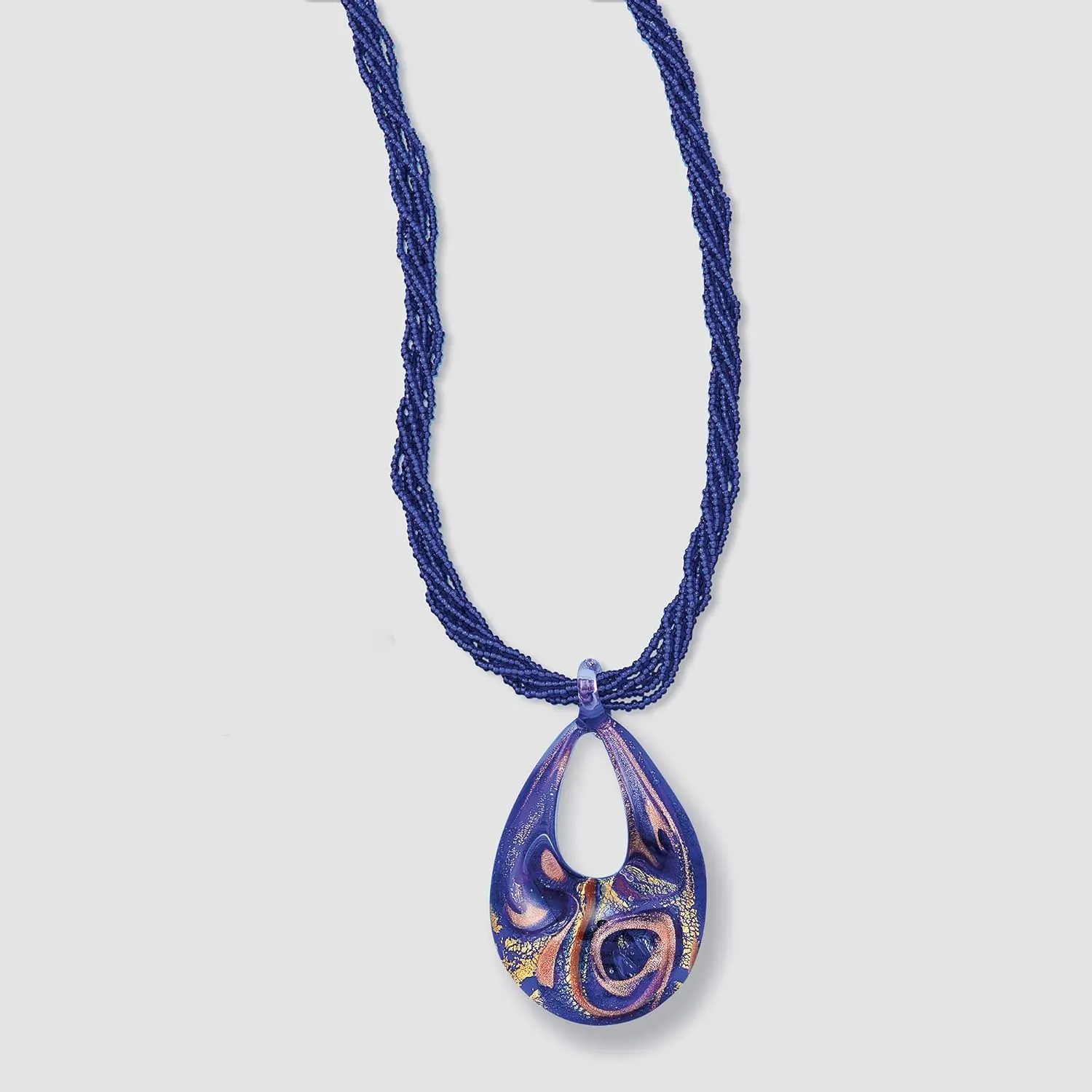 Ross-Simons Italian Murano Pendant Necklace in 18kt Gold Over Sterling