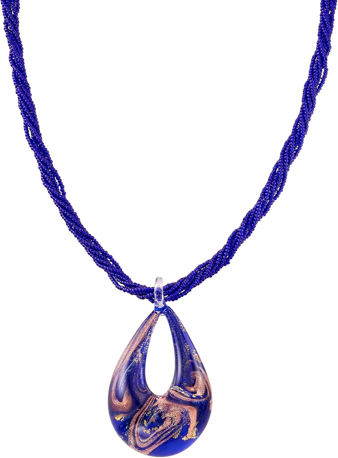 Ross-Simons Italian Murano Pendant Necklace in 18kt Gold Over Sterling