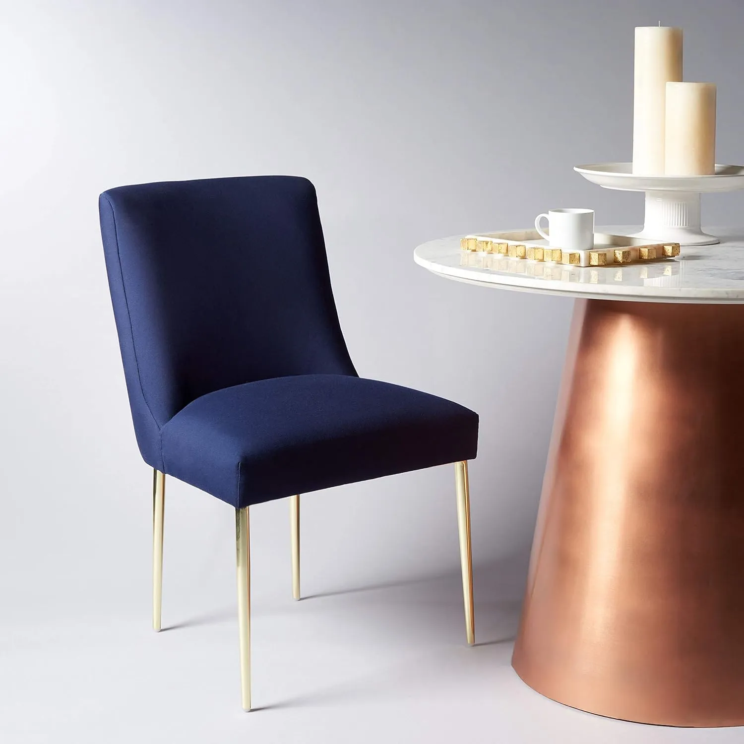 SAFAVIEH Couture Collection Nolita Glam Navy Dining Chair