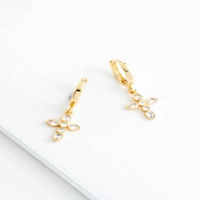 Shimmering Cross Earrings