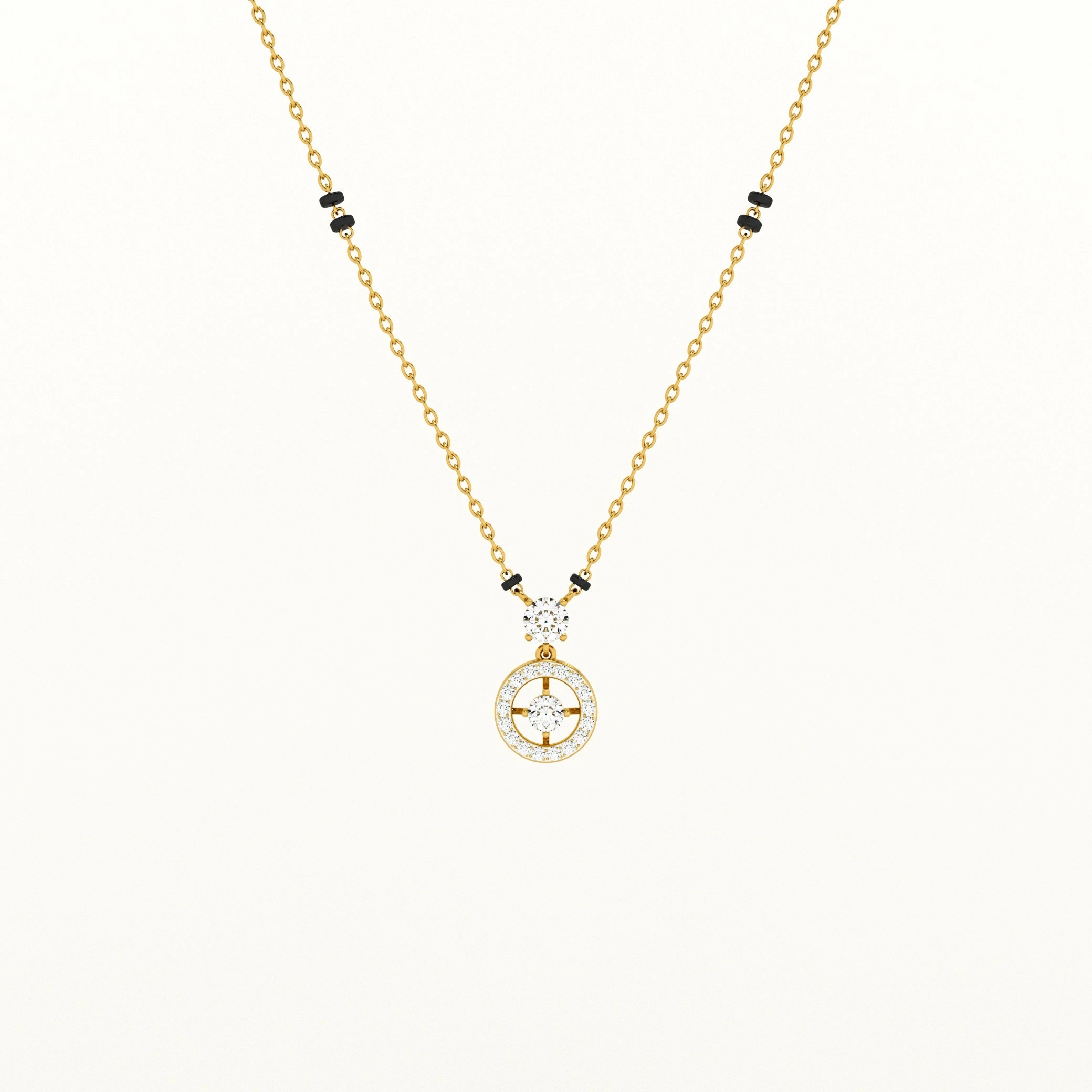 Shimmering Solitaire Bond 925 Silver Mangalsutra
