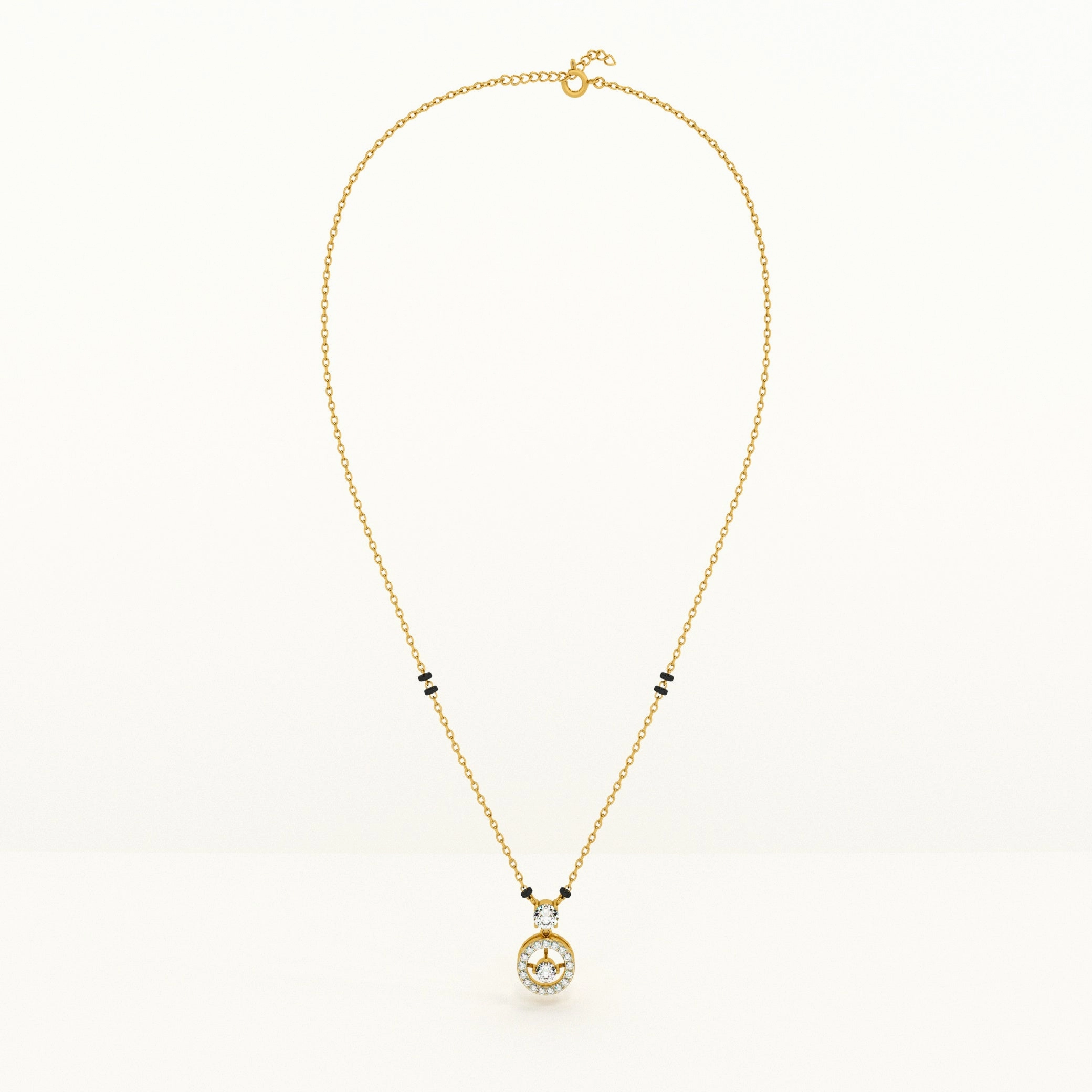 Shimmering Solitaire Bond 925 Silver Mangalsutra