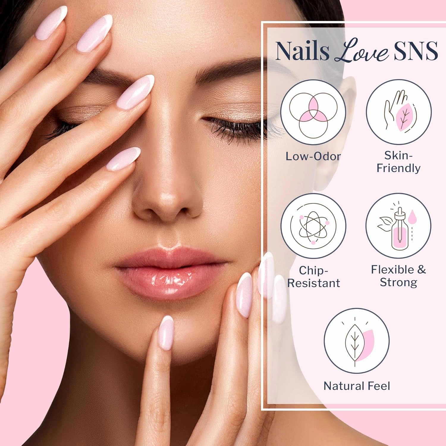 SNS Nails Dip Powder Kit, Set - Pink & White Master 14-Piece Set - Long-Lasting Acrylic Nail Color & Polish Lasts up to 14 days - Low Odor & No UV Lamp Needed - 4 Oz