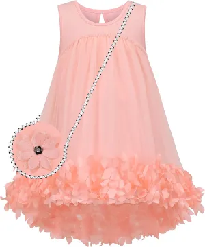 Sunny Fashion Girls Dress A-line Cute Handbag White Princess Size 5-10