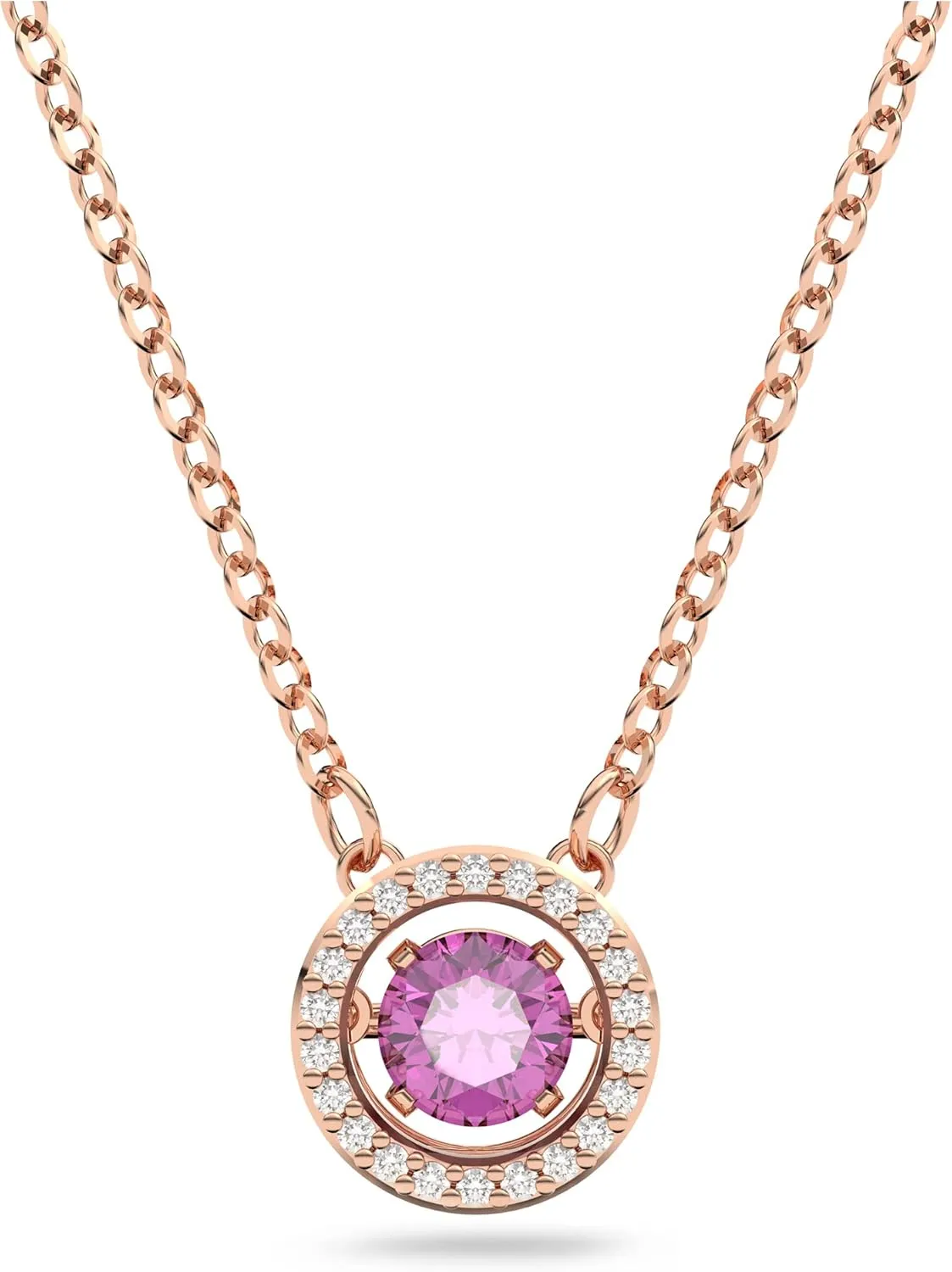 Swarovski Sparkling Dance pendant, Purple, Rose-gold tone Finish