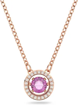 Swarovski Sparkling Dance pendant, Purple, Rose-gold tone Finish