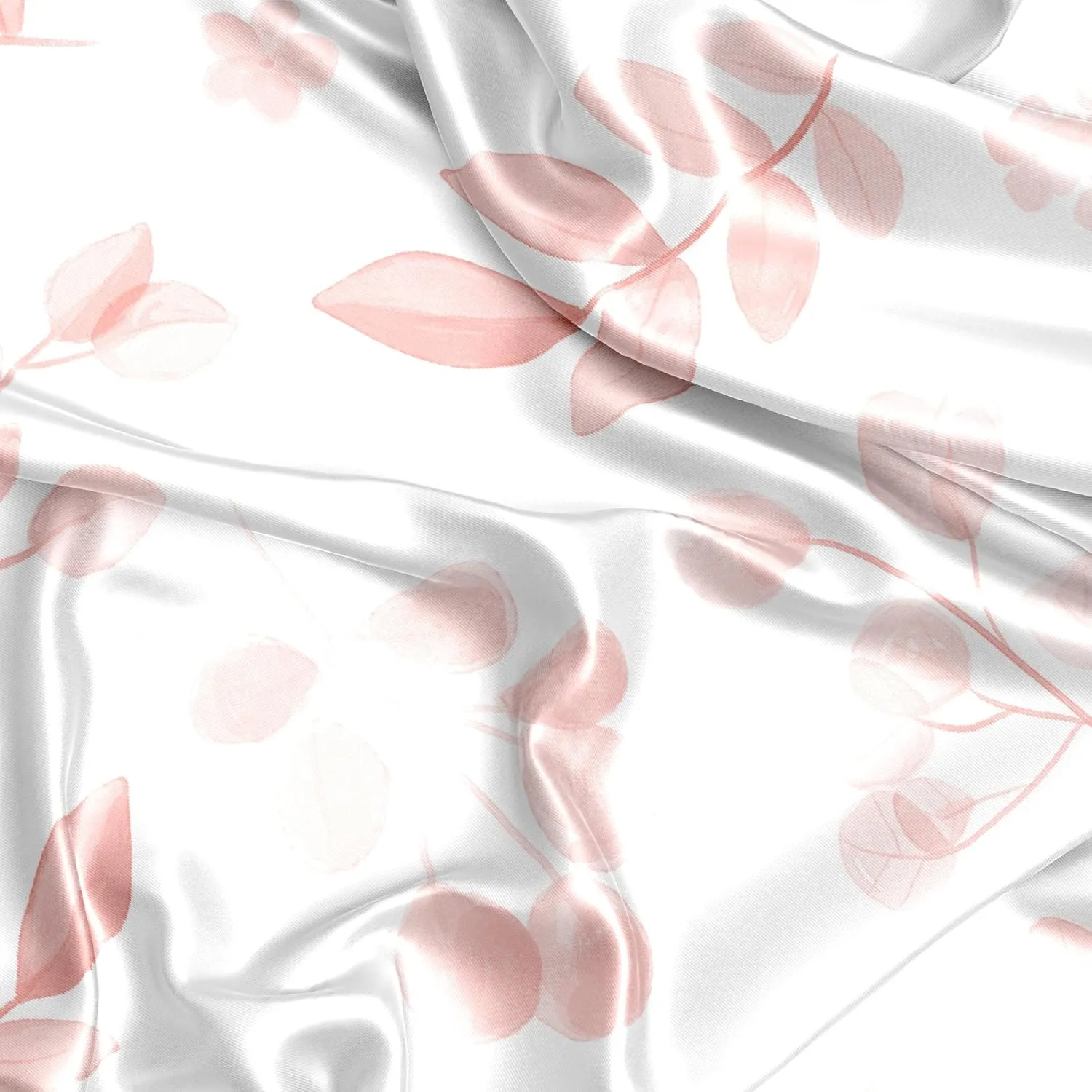 Sweet Jojo Designs Blush Pink and White Floral Leaf Girl Baby Satin Fitted Crib Sheet Infant Newborn Nursery Toddler Bed Room Standard Mattress Boho Chic Bohemian Watercolor Botanical Woodland Garden