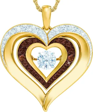 The Danbury Mint Mocha Dazzle Dancing Facets Pendant - Mocha Stones - Dancing Center Stone - Couple Gift #5659-0029