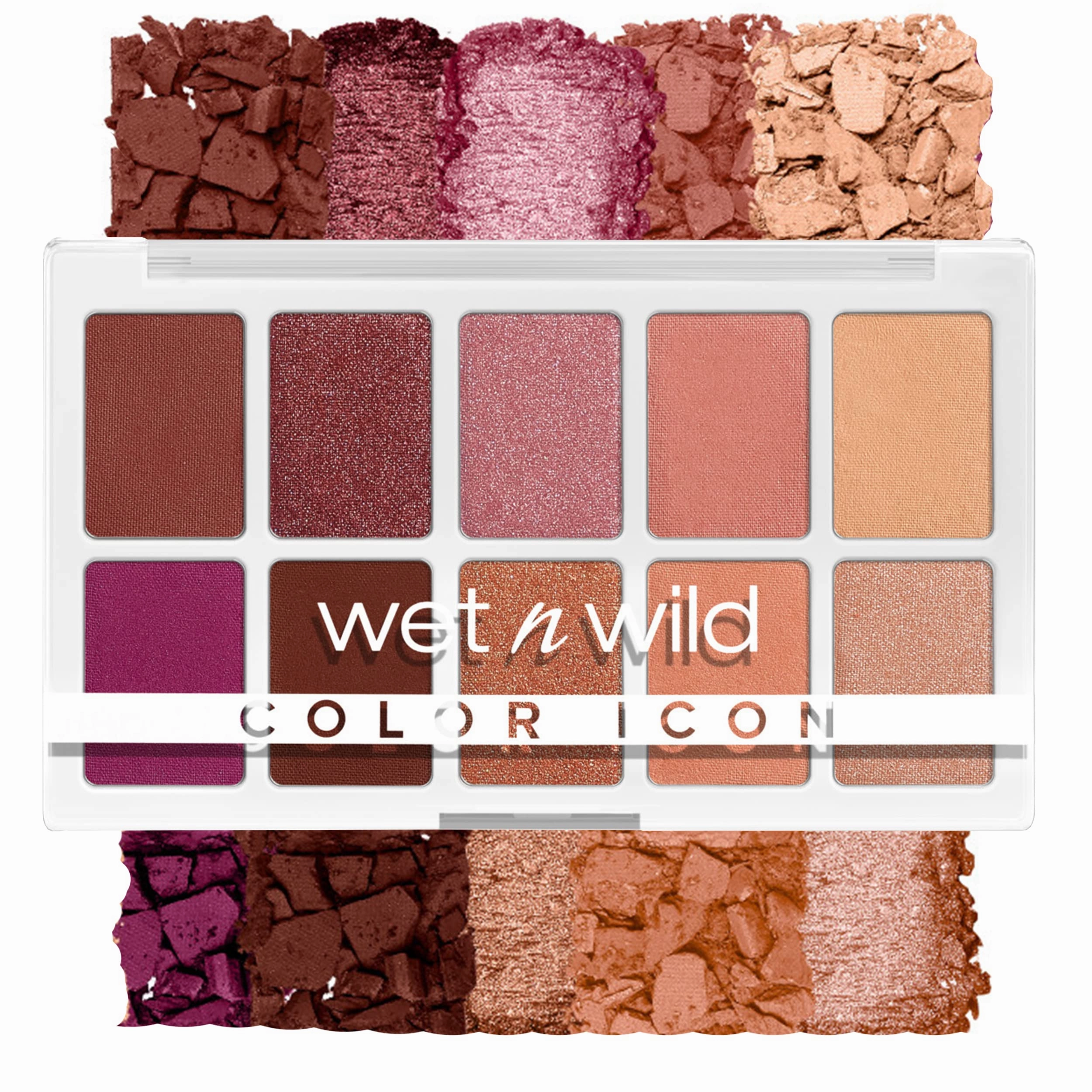 wet n wild Color Icon 10-Pan Eyeshadow Makeup Palette, Long Lasting, Shimmer, Metallic, Glittery, Matte, Rich Smooth Pigment, Cruelty Free - Pink Heart And Sol.