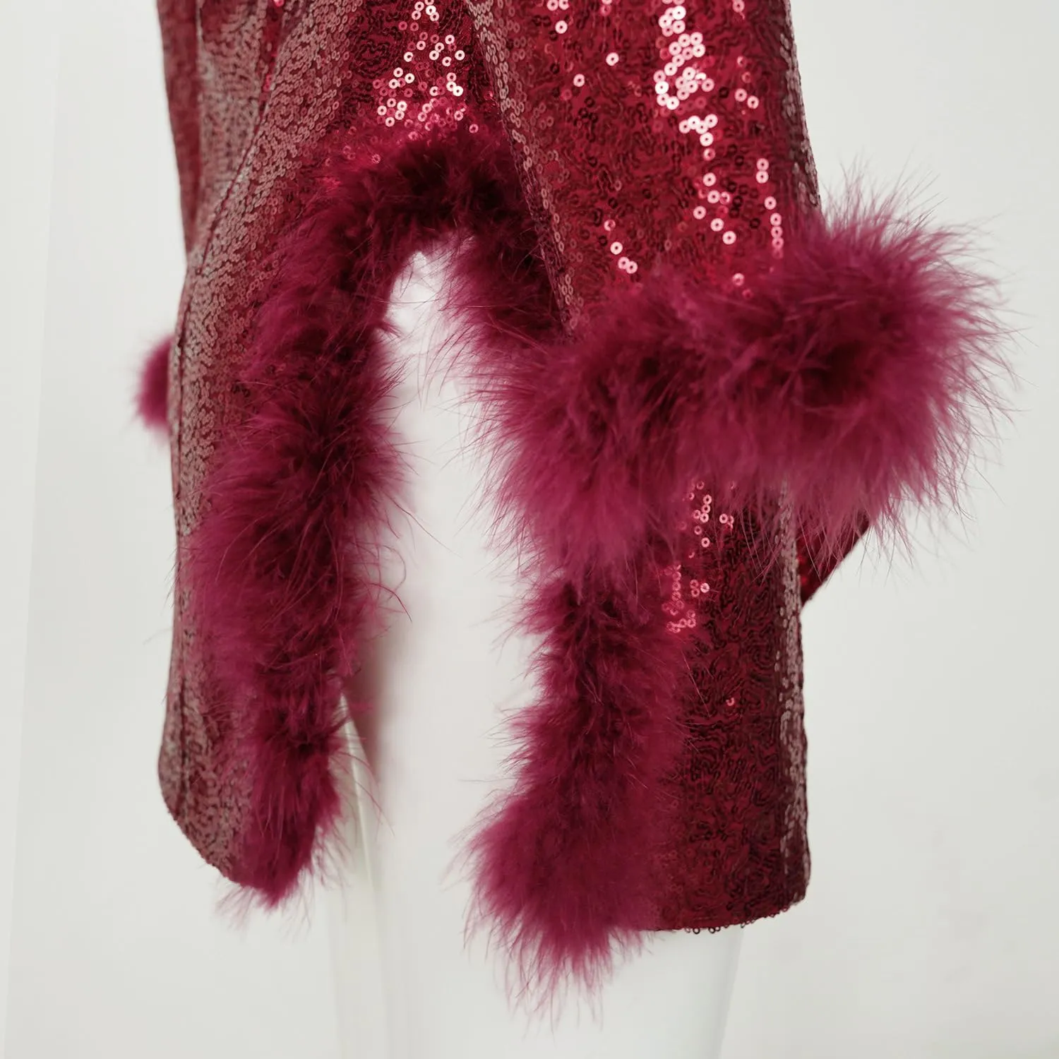 Women Sequin Jacket Long Sleeved Slim Blazer with Pocket