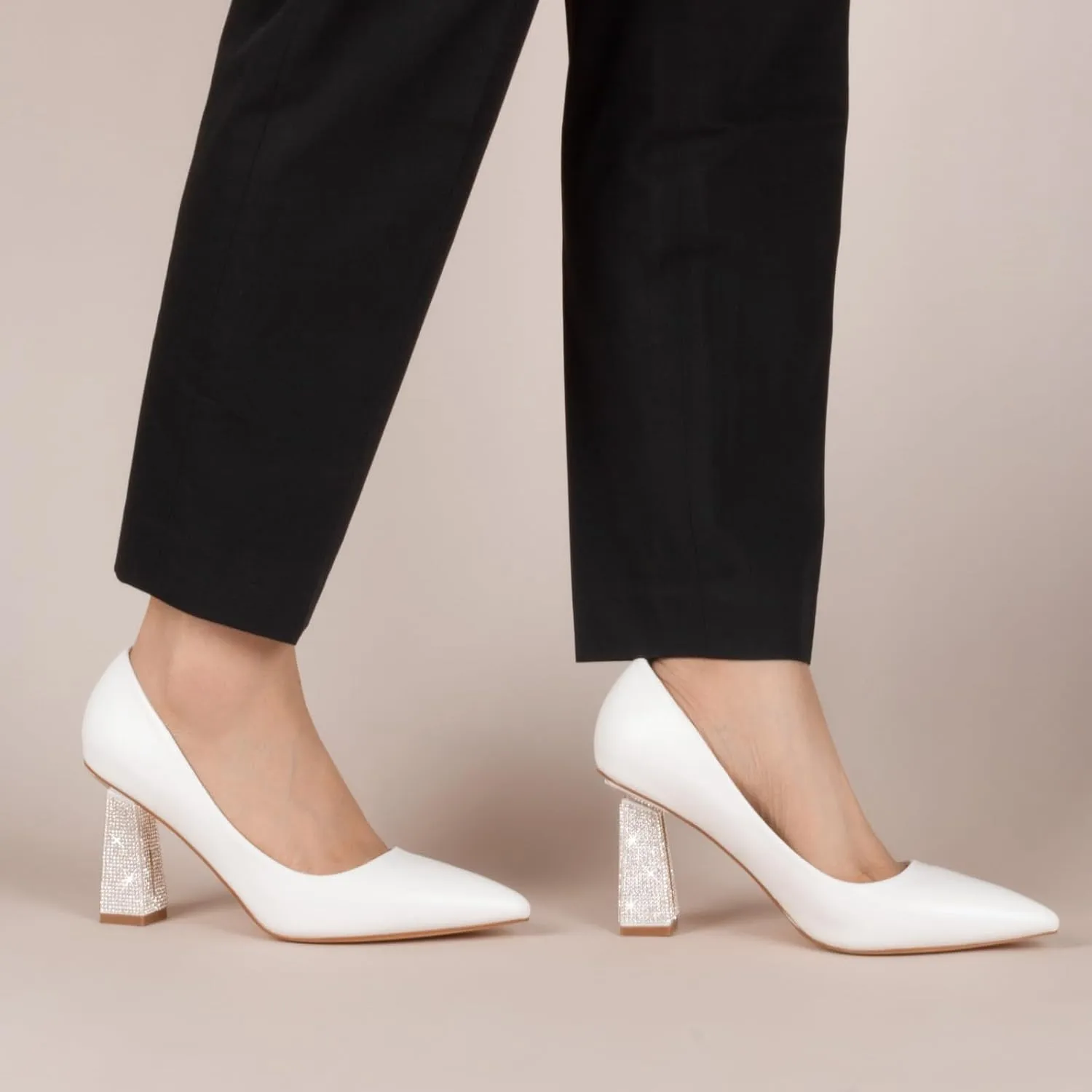 Women's Closed Pointed Toe Pumps Chunky Block High Heel Dress Office Party Wedding Shoes for Women